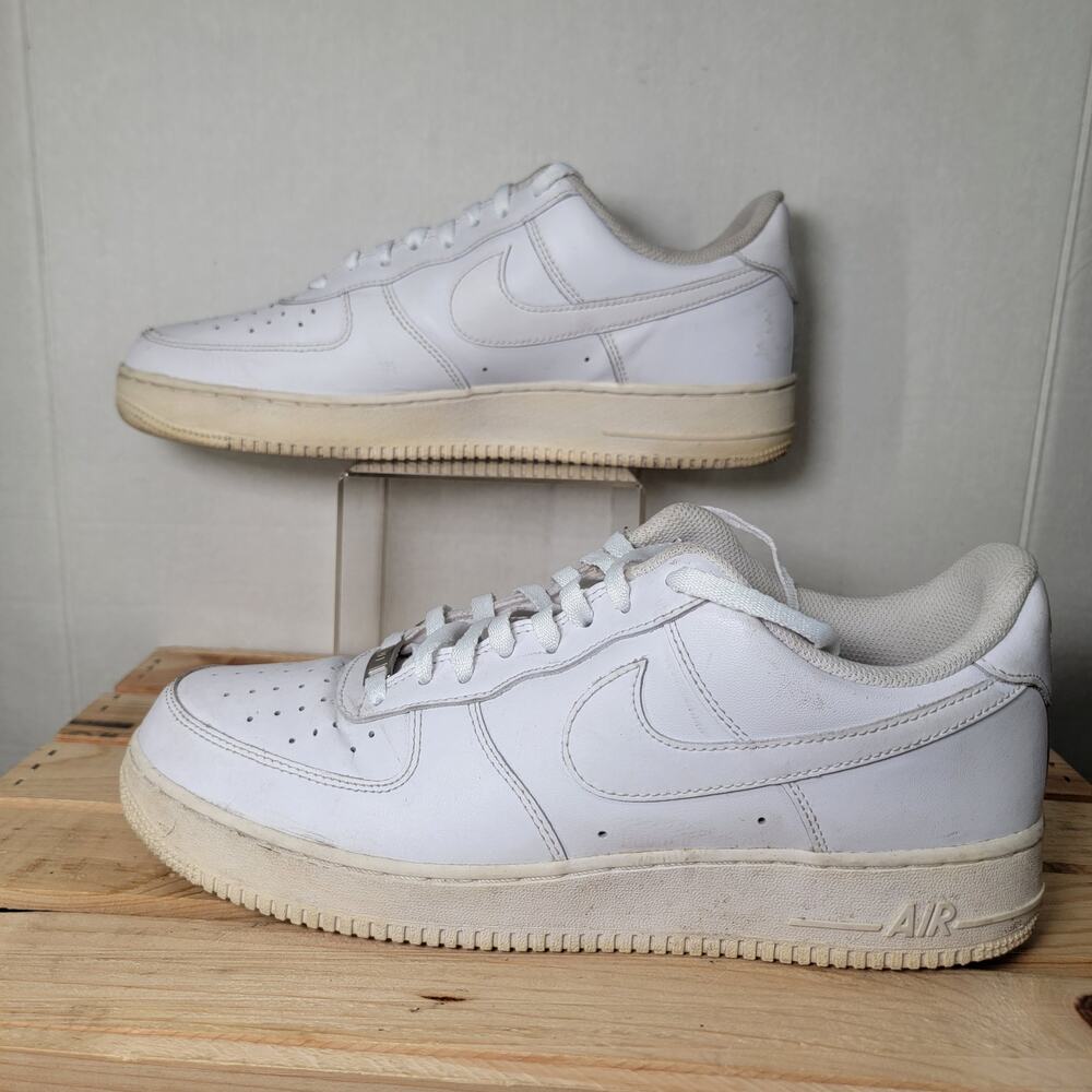 Nike Air Force Ones White Low Top Sneakers (2007) - Size 11.5
